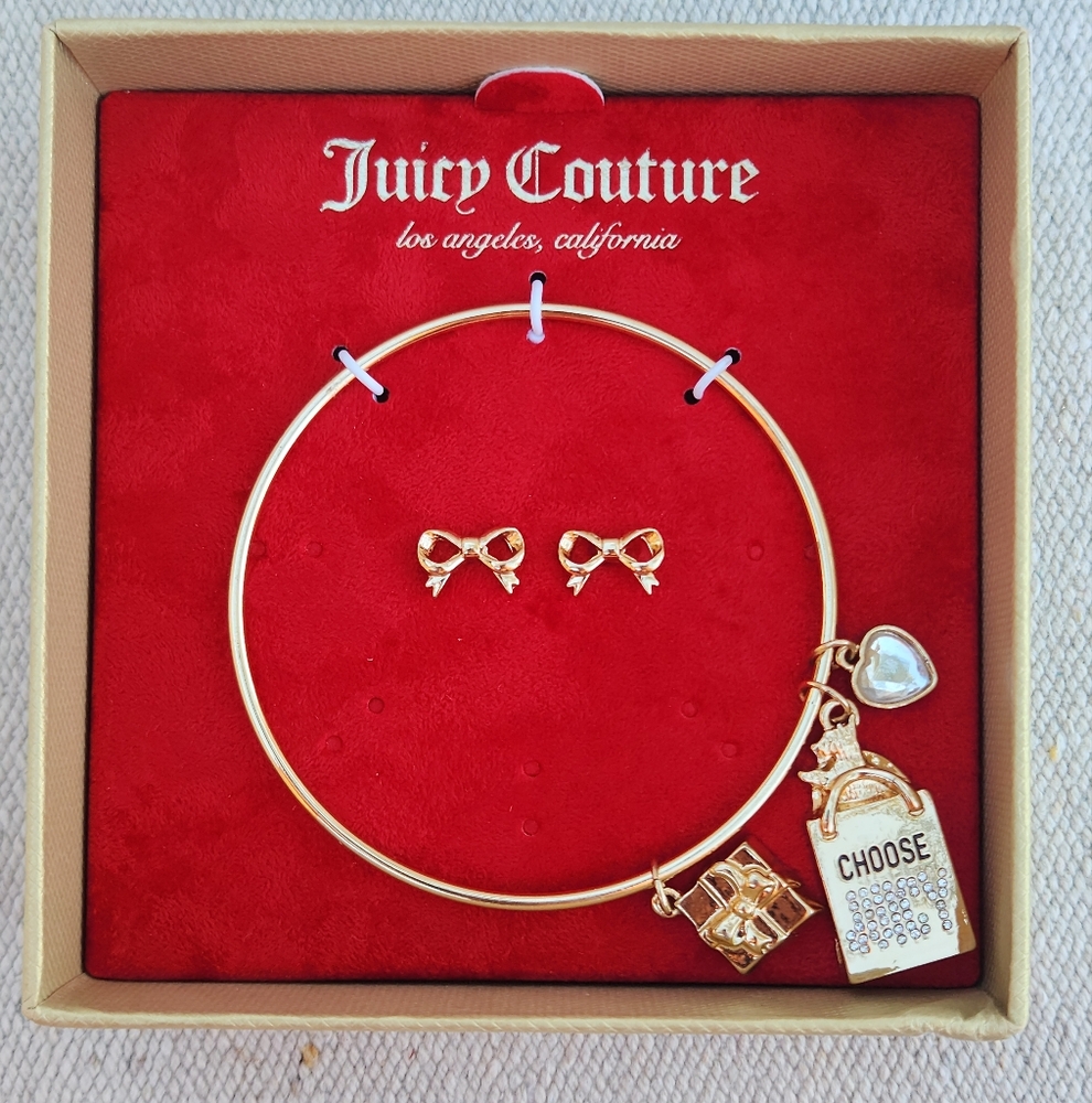 Juicy Couture Charm Bracelet & Earrings Set